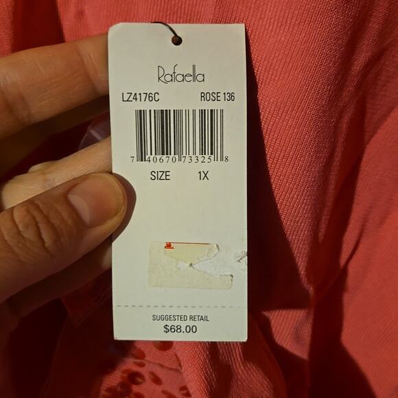 NWT Rafaella Pink Sequin V-Neck Sweater – Size 1X!  0023 - Picture 6 of 10